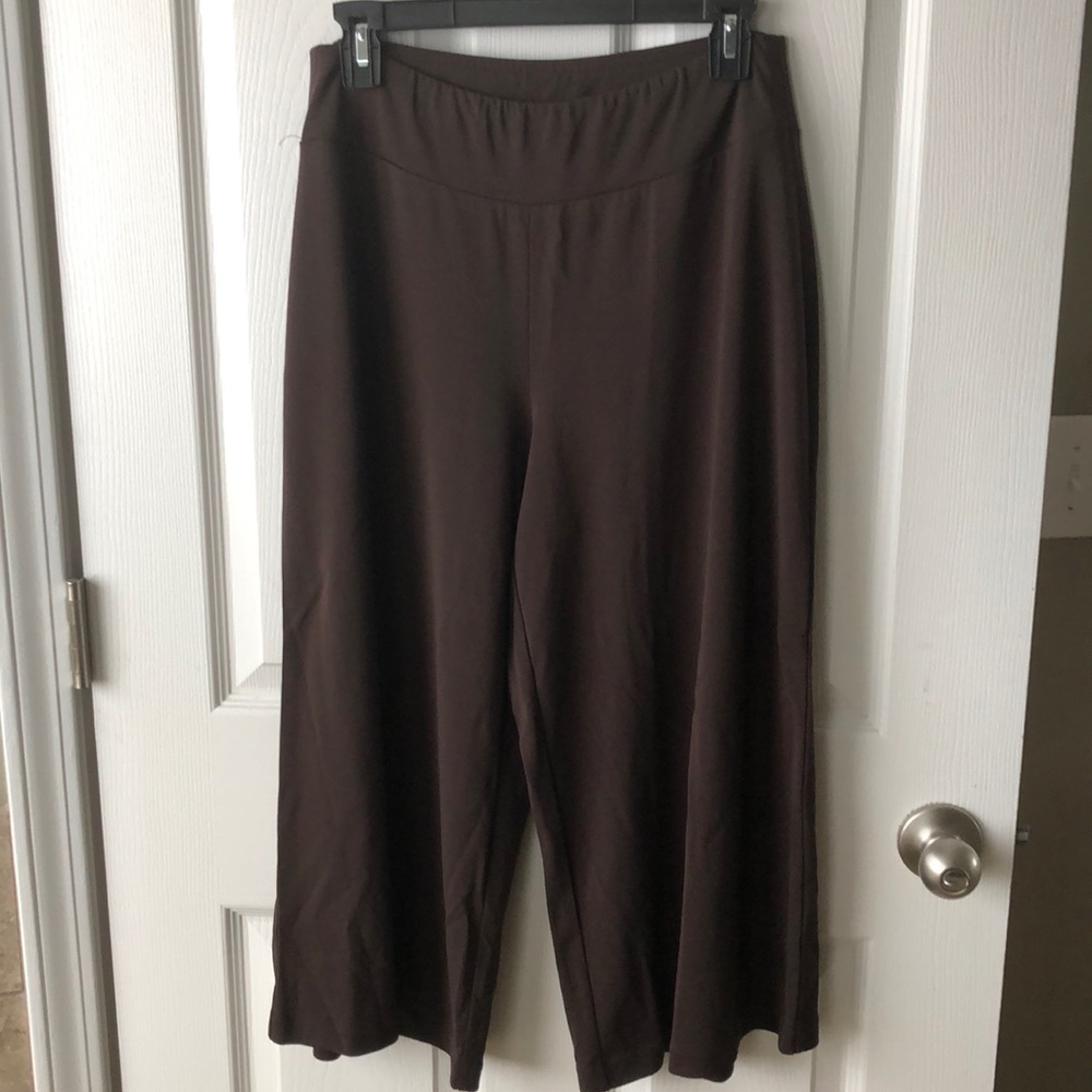Talbots Brown Palazzo Cropped Pants